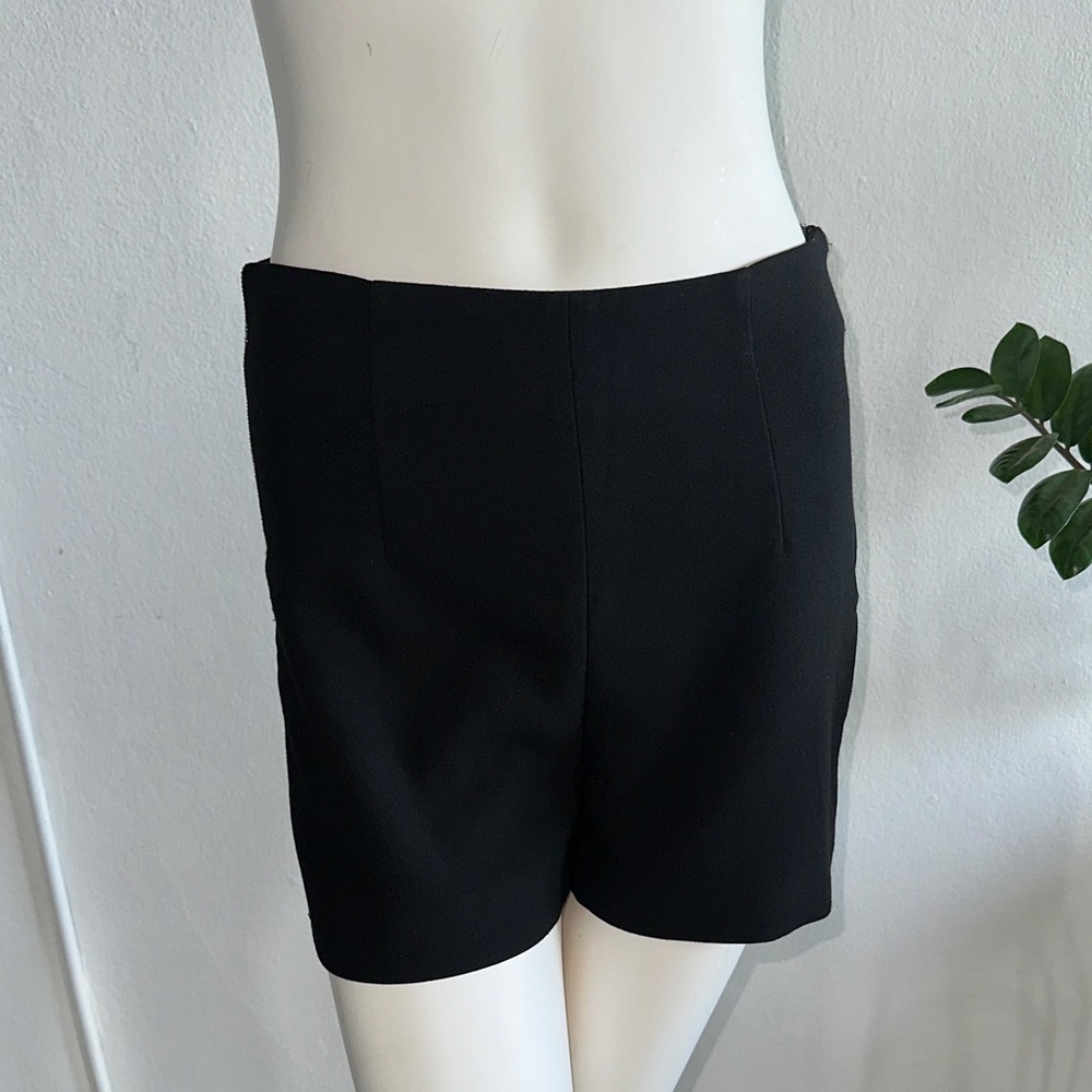 Zara Basic Collection Black Shorts With Silver Me… - image 3